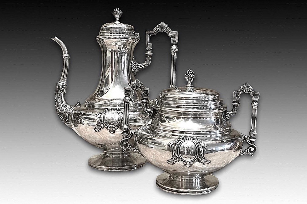 Серебряный старинный сервиз